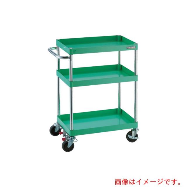 トラスコ中山（TRUSCO）　TRUSCO　ツールワゴン　フェニックスワゴン　省音　９００Ｘ６００　Ｓ付　ヤンググリーン　【品番：PEW-993-B-YG】