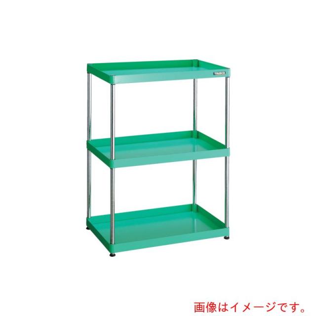 トラスコ中山（TRUSCO）　TRUSCO　スチールラック　フェニックスワゴンラック型　　抗菌７５０Ｘ５００　４段　ヤンググリーン　【品番：PEW-R1274-YG】