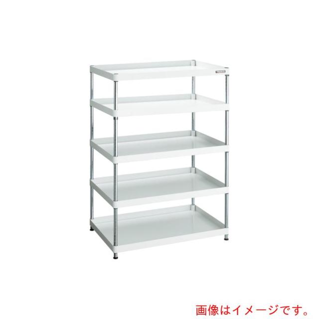 トラスコ中山（TRUSCO）　TRUSCO　スチールラック　フェニックスワゴンラック型　　抗菌７５０Ｘ５００　５段　ホワイト　【品番：PEW-R1575-W】