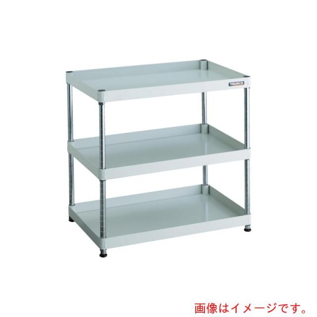 トラスコ中山（TRUSCO）　TRUSCO　スチールラック　フェニックスワゴンラック型　　抗菌６００Ｘ４００　３段　ホワイト　【品番：PEW-R963-W】