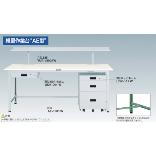 トラスコ中山（TRUSCO）　TRUSCO　軽荷重作業台（３００ｋｇ）ＡＥ型　１２００Ｘ７５０ＸＨ７４０　基本タイプ　ホワイト色　【品番：RAE-1200 W】_1