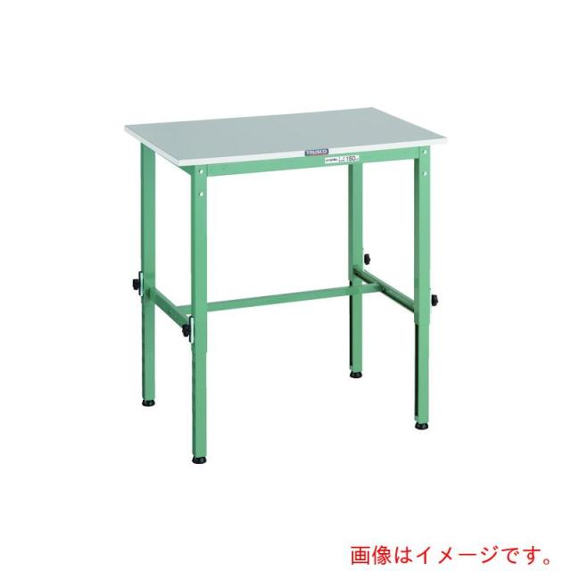 トラスコ中山（TRUSCO）　TRUSCO　軽荷重作業台高さ調節式（１５０ｋｇ）ＲＡＥＭ２型　ＲｏＨＳ２対応天板　９００Ｘ７５０ＸＨ６５０〜９５０　グリーン色　【品番：RAEM2-0975】