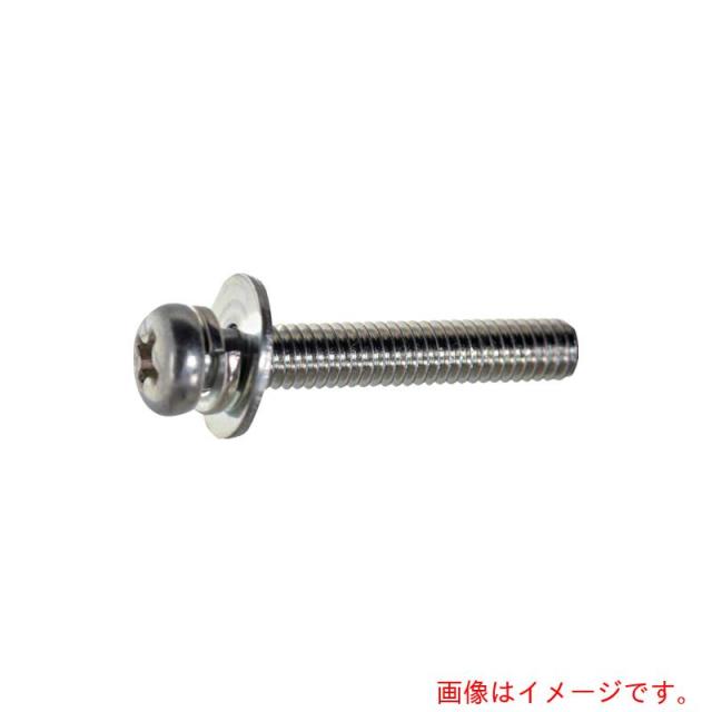 トラスコ中山（TRUSCO）　TRUSCO　ナベ頭座金組込ねじ　Ｐ＝３　三価白　Ｍ２．３×８　１０００本入　（ばね座金＋ＪＩＳワッシャー付き）　ヘキサゴンパック　【品番：S012-2308】