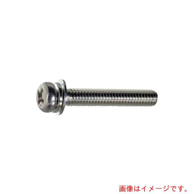 トラスコ中山（TRUSCO）　TRUSCO　ナベ頭座金組込ねじ　Ｐ＝４　三価白　Ｍ２×７　２４００本入　（ばね座金＋ＪＩＳ小形ワッシャー付き）　ヘキサゴンパック　【品番：S013-0207】