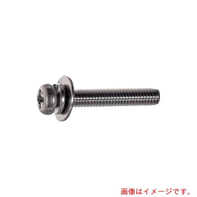 トラスコ中山（TRUSCO）　TRUSCO　ナベ頭座金組込ねじ　Ｐ＝３　ステンレス　Ｍ３×５　８６０本入　（ばね座金＋ＪＩＳワッシャー付き）　ヘキサゴンパック　【品番：S016-0305】