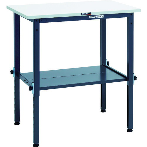 トラスコ中山（TRUSCO）　TRUSCO　軽荷重作業台高さ調節式（１５０ｋｇ）ＡＥＭ型　９００Ｘ６００ＸＨ６５０〜９５０　下棚２枚付　ダークグレー色　【品番：SAEM-0960LT2 DG】
