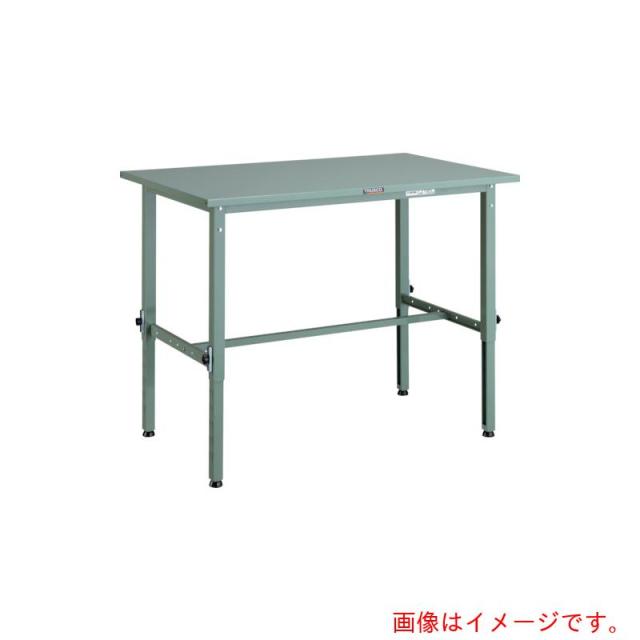トラスコ中山（TRUSCO）　TRUSCO　軽荷重作業台高さ調節式（１５０ｋｇ）ＡＥＭ型　１２００Ｘ６００ＸＨ６５０〜９５０　基本タイプ　グリーン色　【品番：SAEM-1260】