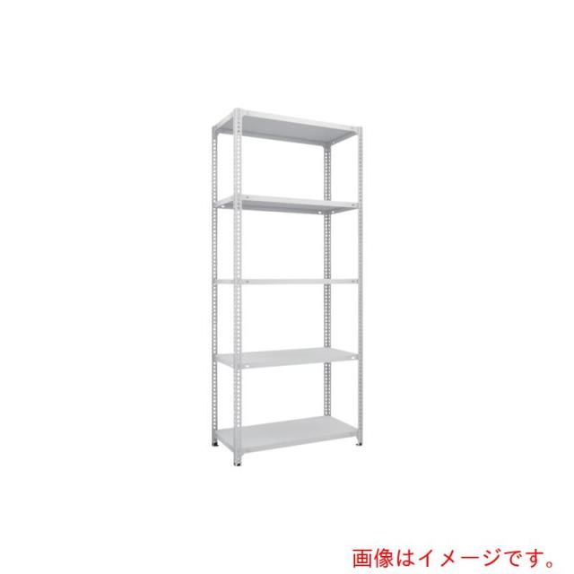 トラスコ中山（TRUSCO）　TRUSCO　スチールラック　ＳＢＬ型抗菌塗装セミボルトレス軽量棚　Ｗ８７５ＸＤ３００ＸＨ２１００　５段　Ｗ色　【品番：SBL-7335-W】