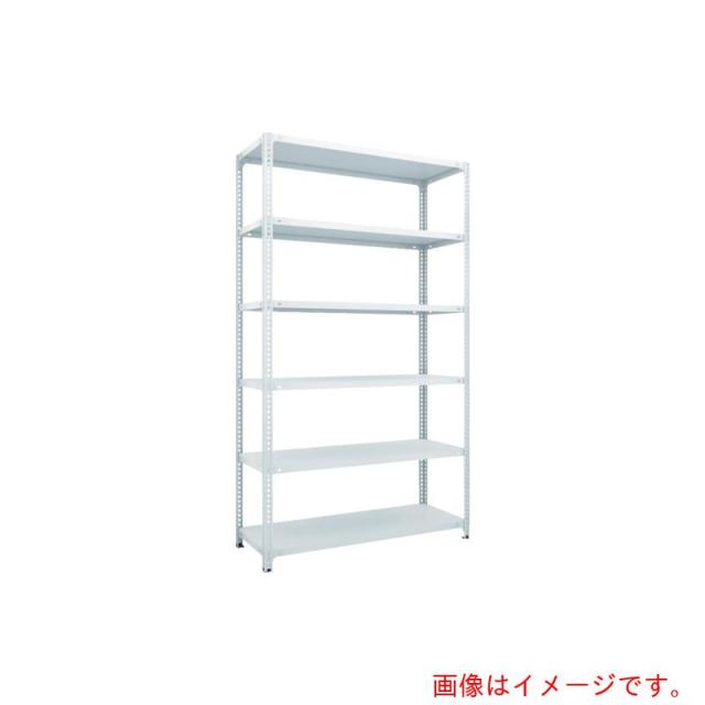 トラスコ中山（TRUSCO）　TRUSCO　スチールラック　ＳＢＬ型抗菌塗装セミボルトレス軽量棚　Ｗ８７５ＸＤ３００ＸＨ２１００　６段　Ｗ色　【品番：SBL-7336-W】