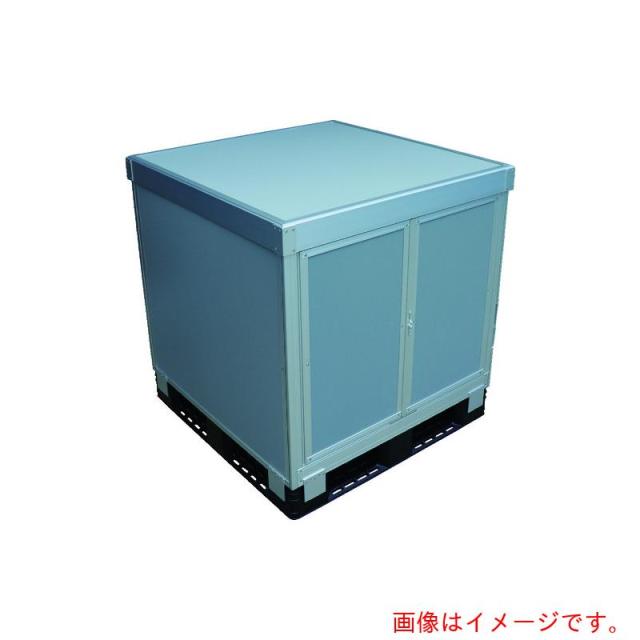 トラスコ中山（TRUSCO）　TRUSCO　パレットボックス　スタックカーゴ１面観音扉・３面パネルタイプ　１１００×１１００×Ｈ８００　【品番：SCP3T1-1180】