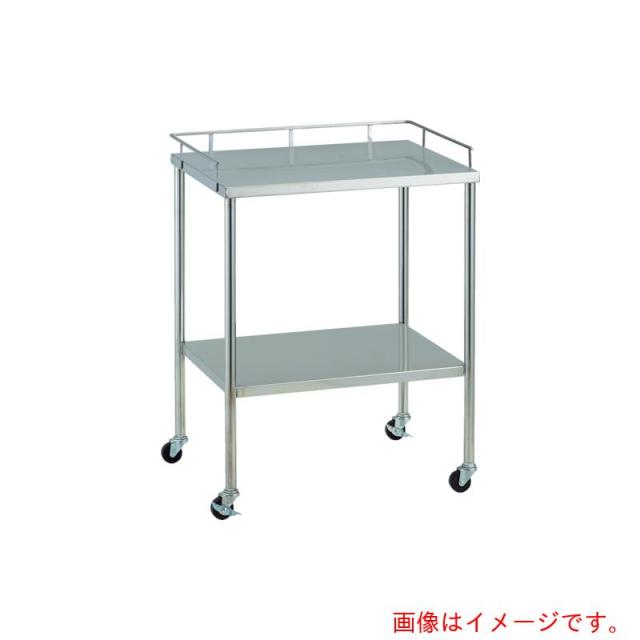トラスコ中山（TRUSCO）　TRUSCO　ステンレスワゴン　ＳＵＳ３０４ワゴン　上段３方手摺付き　７５０Ｘ４５０　【品番：SCW-3C】