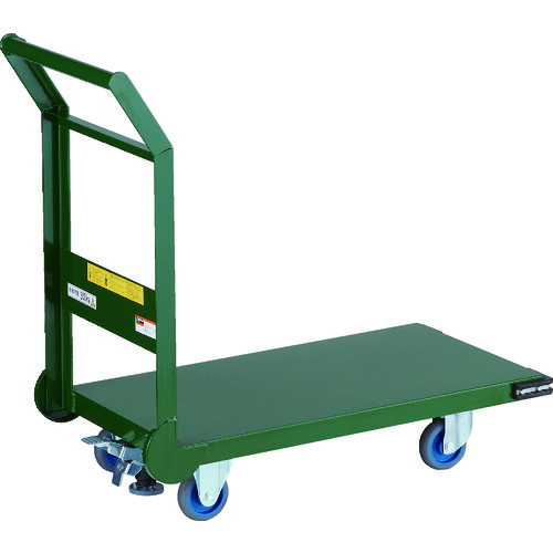 トラスコ中山（TRUSCO）　TRUSCO　鋼鉄製運搬車　８００Ｘ４５０　Φ１００エアキャスター　緑　【品番：SH-3NAC】