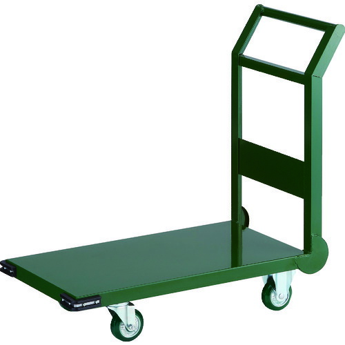 トラスコ中山（TRUSCO）　TRUSCO　鋼鉄製運搬車　８００Ｘ４５０　Φ１００ウレタン車　緑　【品番：SH3NU-GN】
