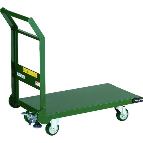トラスコ中山（TRUSCO）　TRUSCO　鋼鉄製運搬車　８００Ｘ４５０　Φ１００ウレタン車　Ｌストッパー付　【品番：SH3-NUSS】