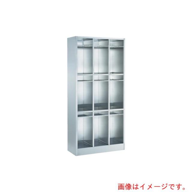 トラスコ中山（TRUSCO）　TRUSCO　ＳＵＳ３０４長靴ロッカー　ロングタイプ中棚付　１列３段　【品番：SLNG-3-13T】