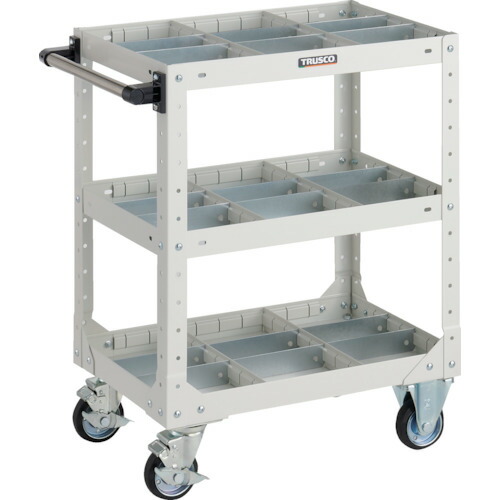 トラスコ中山（TRUSCO）　TRUSCO　ＳＲ型ワゴン　６００Ｘ４００ＸＨ７９５　仕切板付　Ｗ色　【品番：SR-3P-W】