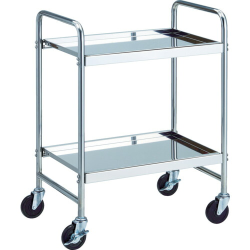 トラスコ中山（TRUSCO）　TRUSCO　ストロングカート２段式　導電ゴム車輪　（ＳＵＳ３０４）Ｗ６６０ＸＤ４５０ＸＨ９００　【品番：SUC-12DG】