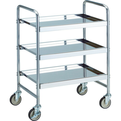 トラスコ中山（TRUSCO）　TRUSCO　ストロングカート　（ＳＵＳ３０４）３段タイプ　ナイロンウレタン車輪　Ｗ６６０ＸＤ４５０ＸＨ９００　【品番：SUC-13NU】