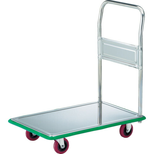 トラスコ中山（TRUSCO）　TRUSCO　オールＳＵＳ製運搬車　固定式　７４０Ｘ４８０　省音ウレタン車　【品番：SUS-108NU】