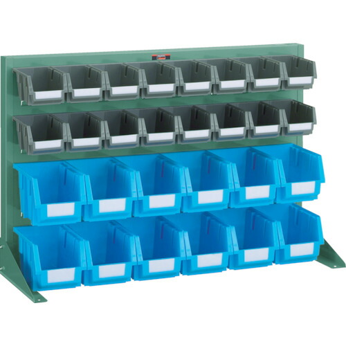 トラスコ中山（TRUSCO）　TRUSCO　パネルコンテナラック　卓上型　コンテナ小Ｘ１６　中Ｘ１２　緑　【品番：T-0622N】