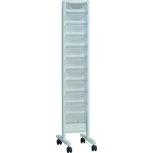 トラスコ中山（TRUSCO）　TRUSCO　パンフレットスタンド　Ａ４サイズ対応　垂直１列１０段　ホワイト　【品番：TAP110S-W】