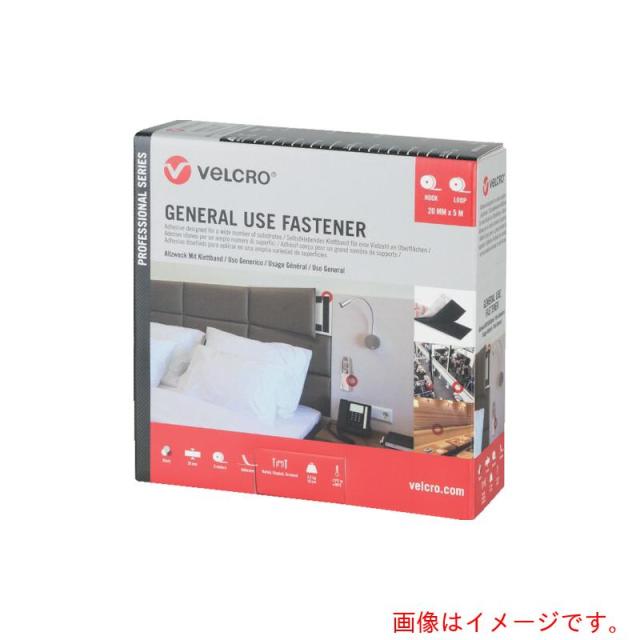 Velcro　ＶＥＬＣＲＯ［［Ｒ上］］結束テープ　多用途タイプ　幅２０ｍｍ×長さ２５ｍ　黒　【品番：VEL-PS20000】