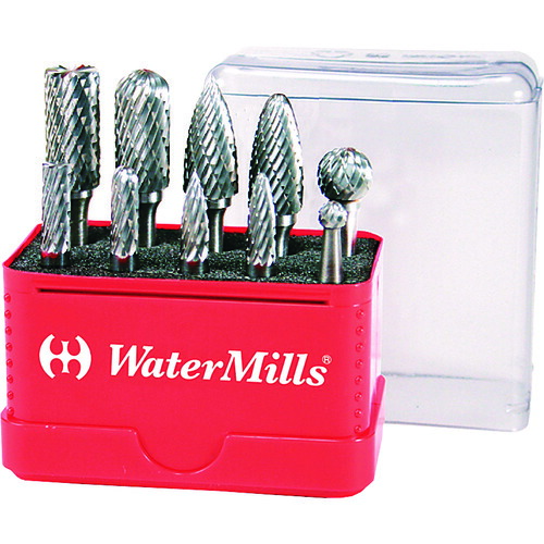 ウォーターミルズ（WATERMILLS）　ＷＭノンコート超硬ロータリーバーセット　６ｍｍ軸　ミニｂｏｘ１０本組　【品番：WMTCMSET10】