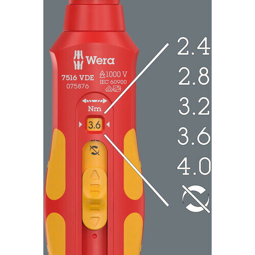 Wera　７５１６　ＶＤＥ　絶縁　クラフトフォーム　セーフトルク　スピード　トルクレンチ　２．４−４．０Ｎｍ　【品番：075876】_3