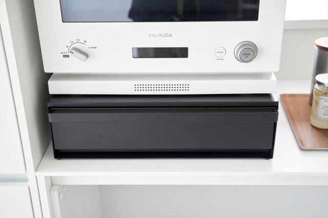 山崎実業 ツーウェイ キッチン家電下引き出し&スライドテーブル タワー ブラック 4903208020084 【品番：02008】_8