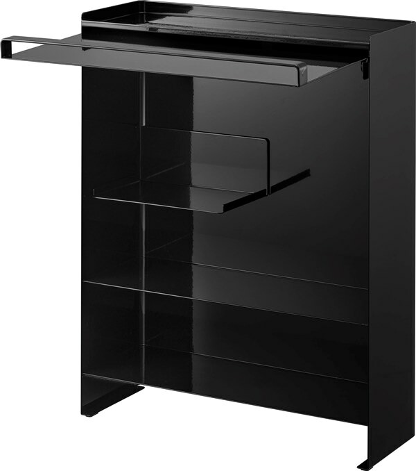 山崎実業 前が開く 隠せる調味料ラック タワー ブラック 4903208020107 【品番：02010】_2