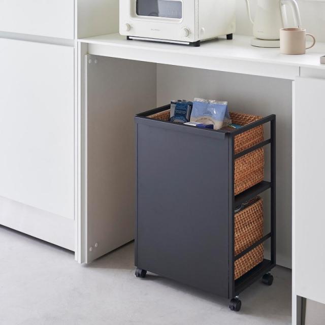 山崎実業　目隠しワゴン タワー ブラック 4903208048118　【品番：04811】の通販は