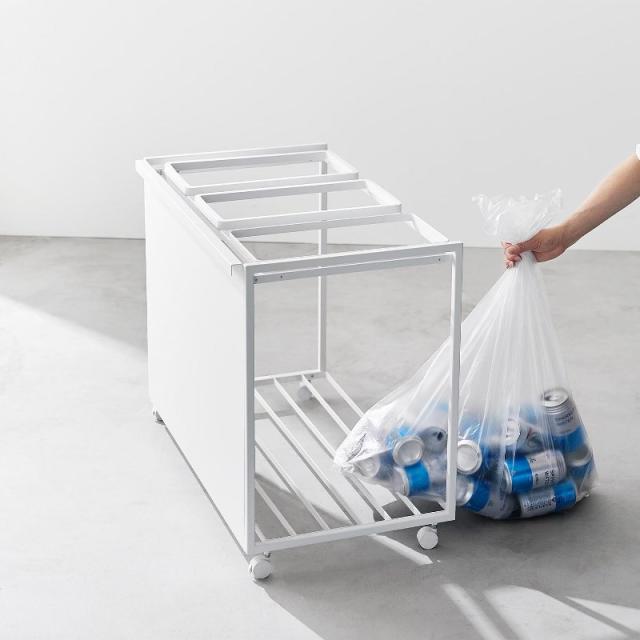 山崎実業　目隠し分別ダストワゴン タワー 45L 3分別 ホワイト 4903208018265　【品番：01826】_16