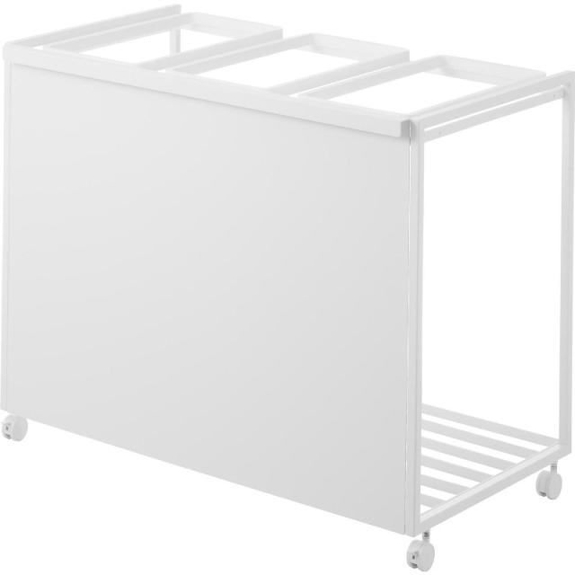 山崎実業　目隠し分別ダストワゴン タワー 45L 3分別 ホワイト 4903208018265　【品番：01826】_1