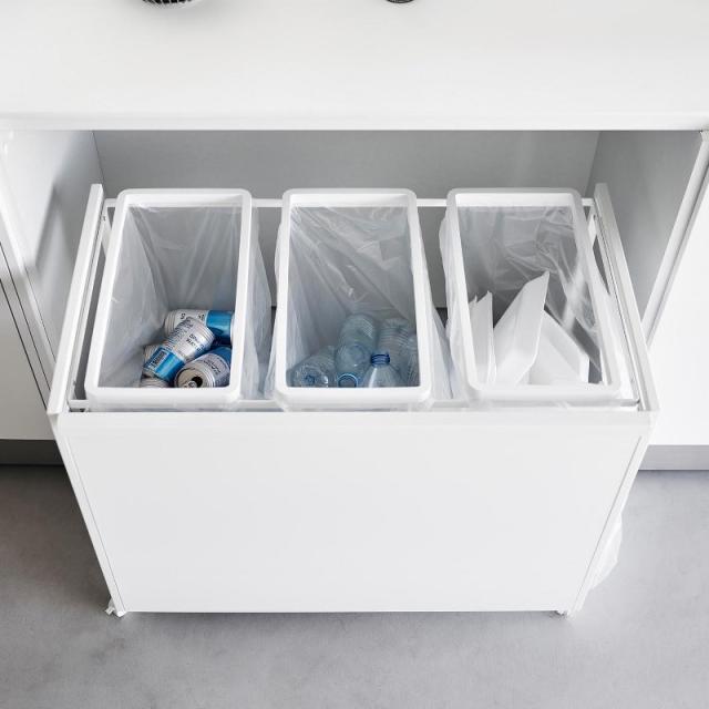 山崎実業　目隠し分別ダストワゴン タワー 45L 3分別 ホワイト 4903208018265　【品番：01826】_6
