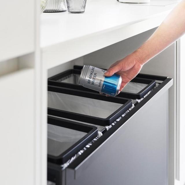 山崎実業　目隠し分別ダストワゴン タワー 45L 3分別 ブラック 4903208018272　【品番：01827】_9