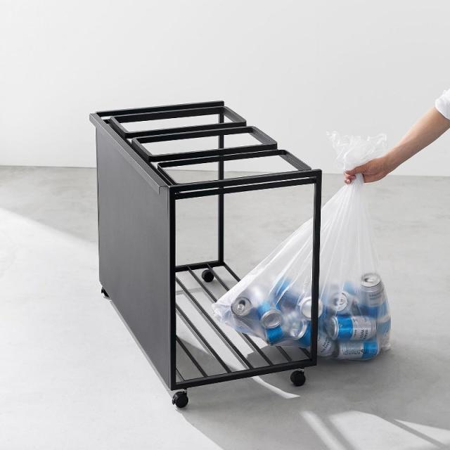 山崎実業　目隠し分別ダストワゴン タワー 45L 3分別 ブラック 4903208018272　【品番：01827】_16