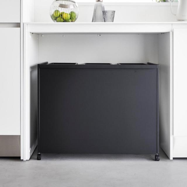 山崎実業　目隠し分別ダストワゴン タワー 45L 3分別 ブラック 4903208018272　【品番：01827】_5