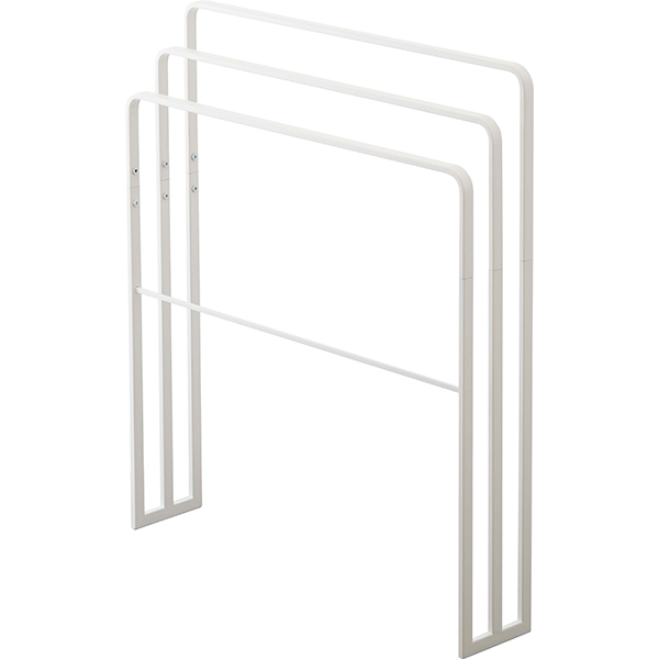 山崎実業 横から掛けられるバスタオルハンガー 3連 タワー ホワイト 4903208049795 【品番：04979】