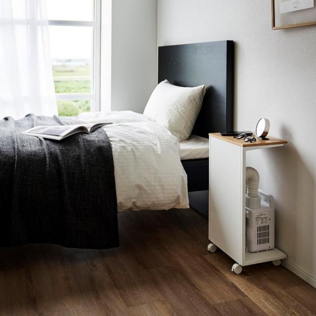 山崎実業　キャスター付き 目隠し布団乾燥機スタンド タワー ホワイト 4903208014151　【品番：01415】