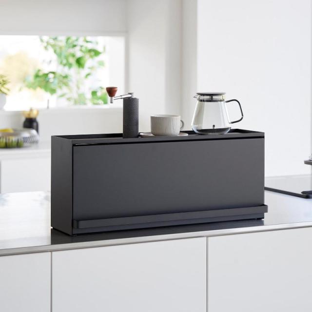 山崎実業 前が開くキッチンカウンター上収納ラック タワー D15