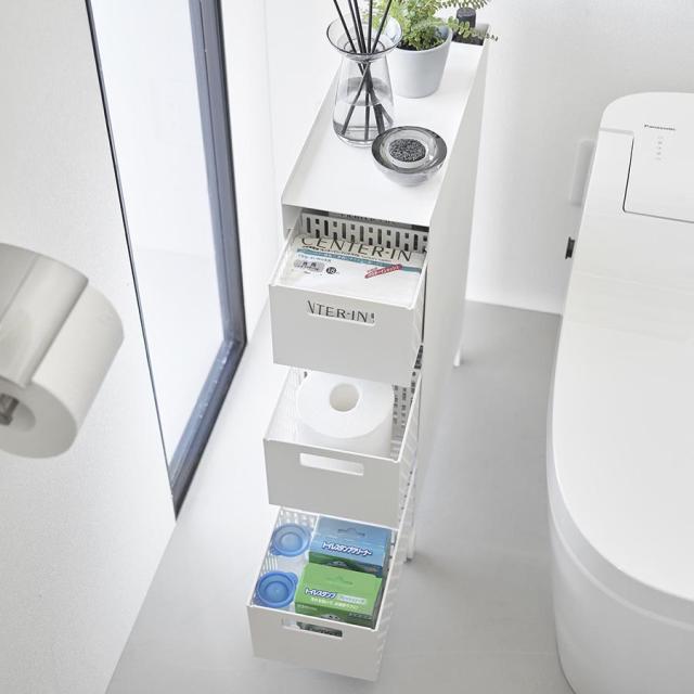 山崎実業　収納バスケットワゴン タワー 3段 ホワイト 4903208100151　【品番：10015】_12