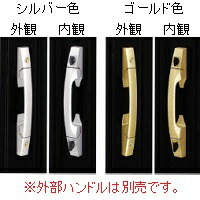 YKK AP　プッシュプルグリップ（内ハンドル・サムターン）右勝手　ゴールド　【品番：YG HHJ-0725（YG HHJ0725）】