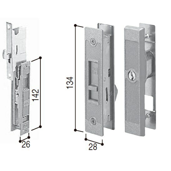 YKK AP　戸先・召合せ内外締り錠セット　【品番：YB HHJ-0406（YB HHJ0406）】