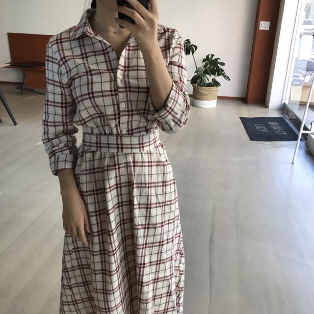 送料無料 チェック ウエストマーク フレア ロング エレガント シャツワンピース オフィス 651の通販はau Pay マーケット Chouchou Journee