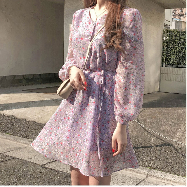 送料無料 ワンピース レディース ミニワンピース パープル リトルフラワー 9の通販はau Pay マーケット Chouchou Journee