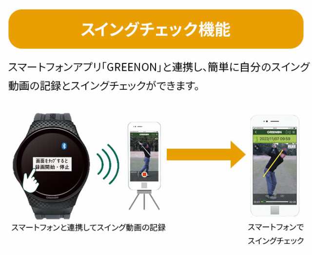 グリーンオン ゴルフ GPS 距離測定器 THE GOLF WATCH ザ・ゴルフウォッチ A1-3 G019 ナビ みちびき L1S 距離計 時計 ウォッチ MASA green