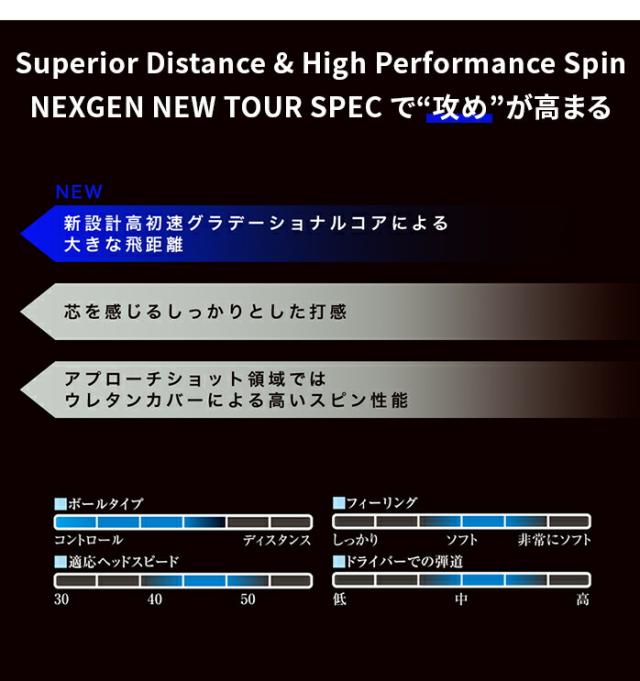 NEXGEN ゴルフ ボール TOUR SPEC ツアースペック 1ダース 12球入り