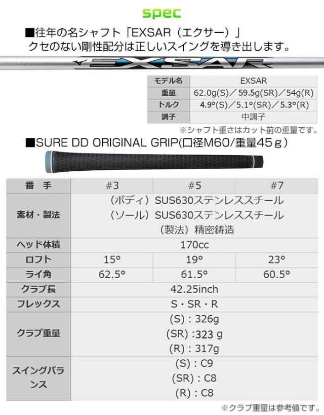 ミズノ ゴルフ フェアウェイウッド SURE DD 2.0 FW ワンレングス 飛 