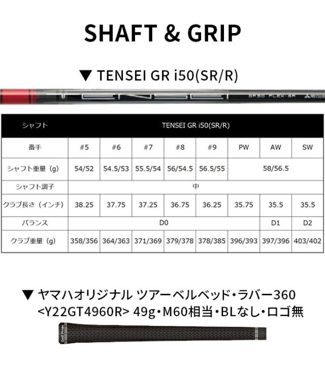 ヤマハ RMX DD-2 アイアンセット 5本 #6 〜 #9 PW RMX DD DD-2アイアン DD2 TENSEI GR i50 SR YAMAHA_6