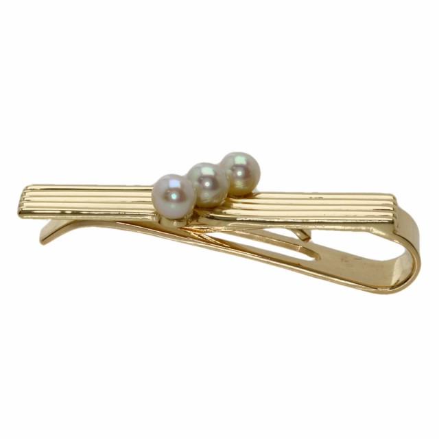 超歓迎された MIKIMOTO ミキモト パール 真珠 タイピン K14イエローゴールド メンズ 中古